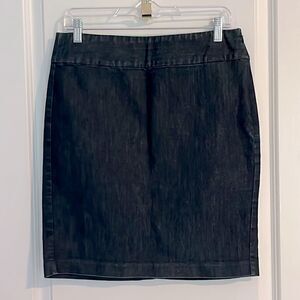 Tommy Hilfiger Denim Dk Wash Blue Jean Skirt Flat Front Back Pockets